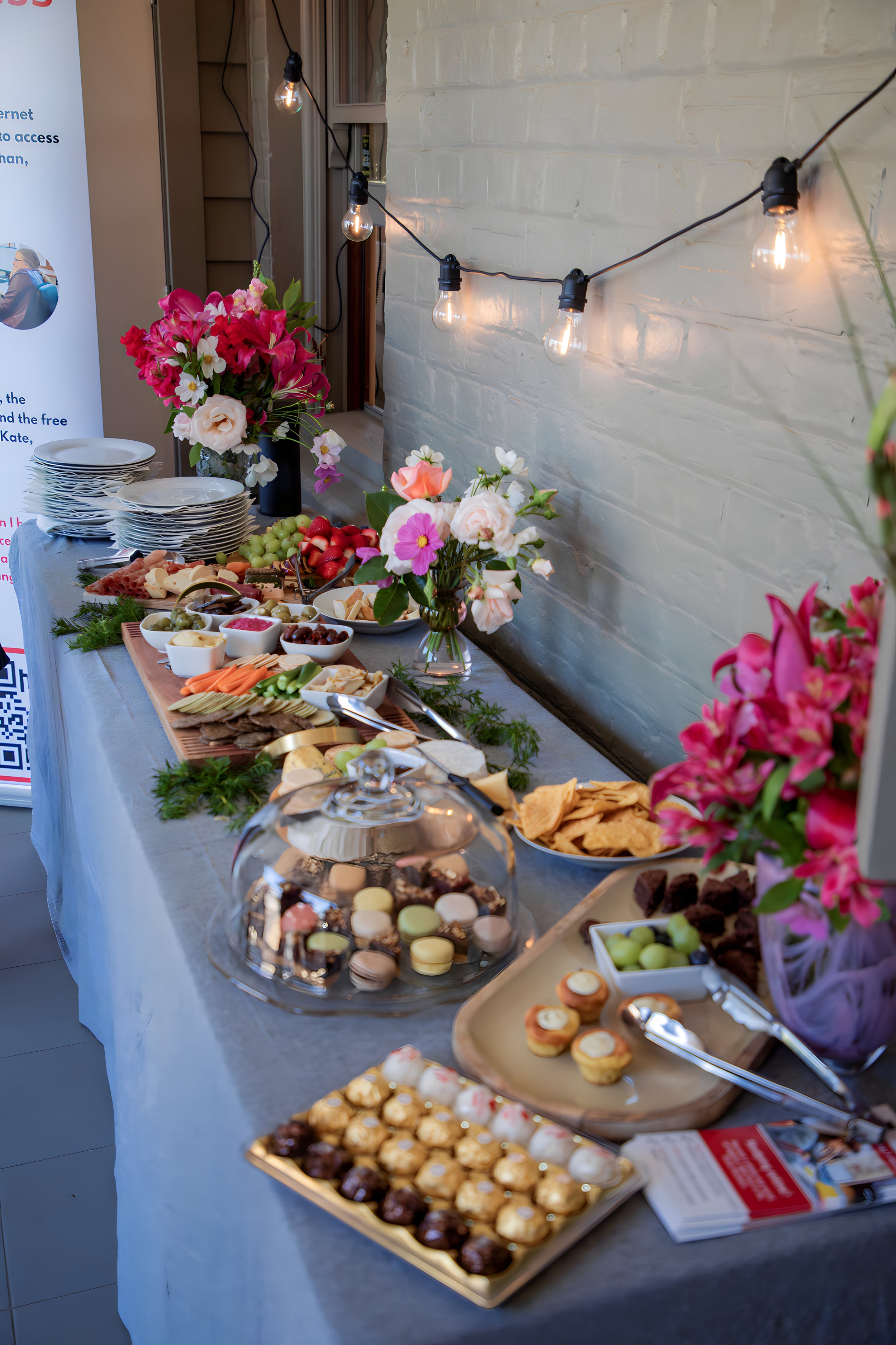 Grazing board of selective meats, vegetables and sweets