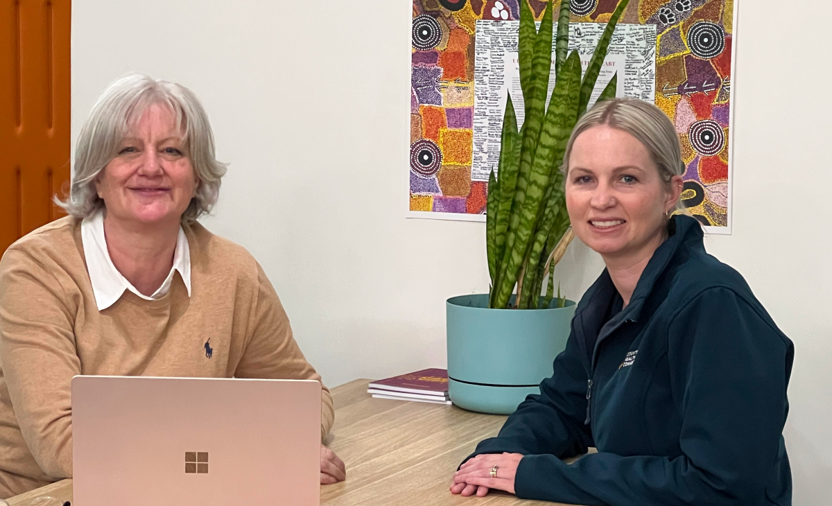 Social Work Tutor Tracey Davies (left) and social work student Shilo Pavlich